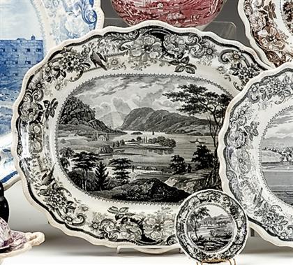 Appraisal: Historical black transferware platter james and ralph clews cobridge -