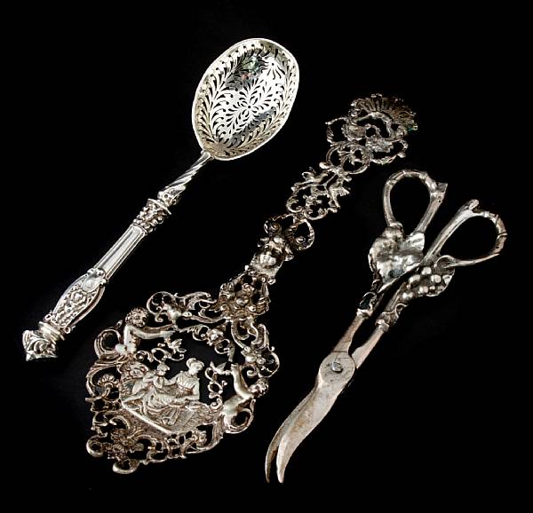 Appraisal: A continental silver flatware group Comprising th c set French