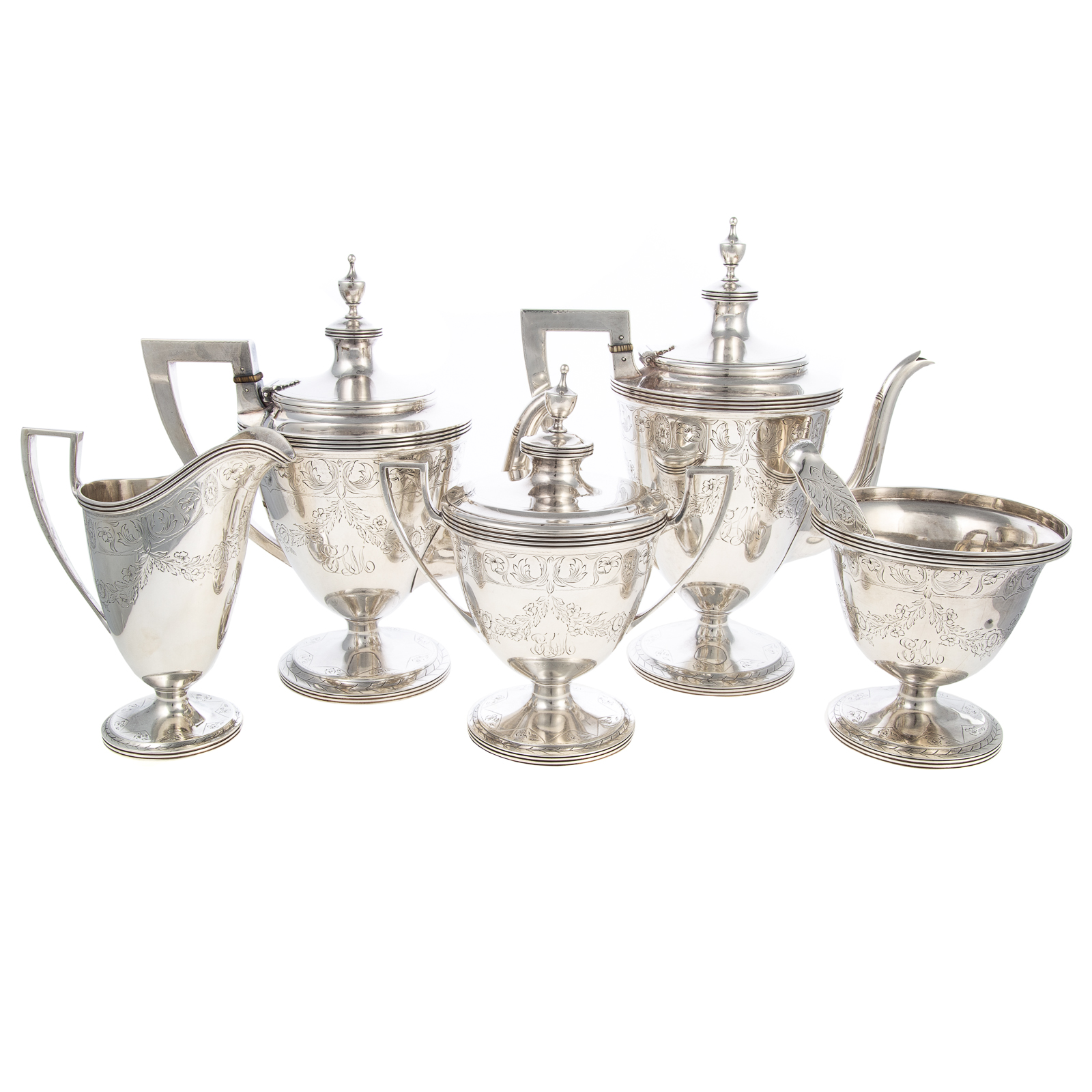 Appraisal: JENKINS JENKINS STERLING TEA COFFEE SERVICE Baltimore -c in the