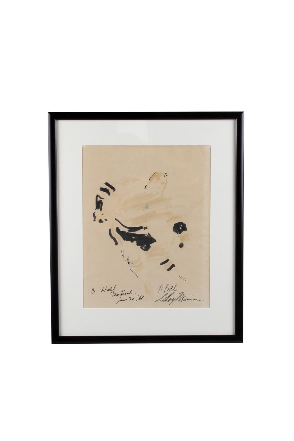 Appraisal: LEROY NEIMAN - BOBBY HULL magic marker on paper inscribed