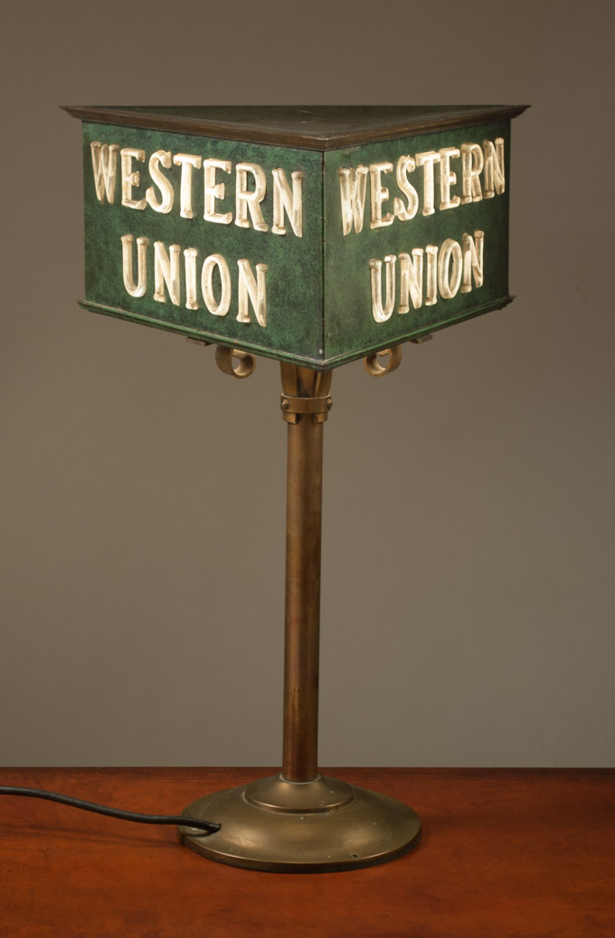 Appraisal: WESTERN UNION TABLE LAMP made by Viking Products Corporation West