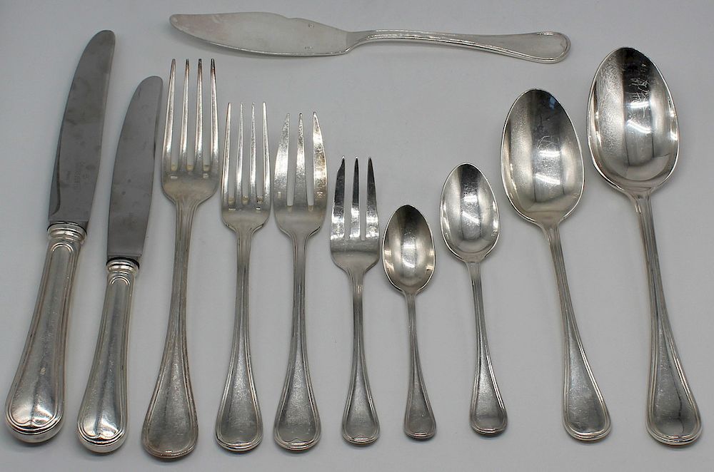 Appraisal: SILVERPLATE French Ravinet Denfert Flatware Set Includes forks - approx