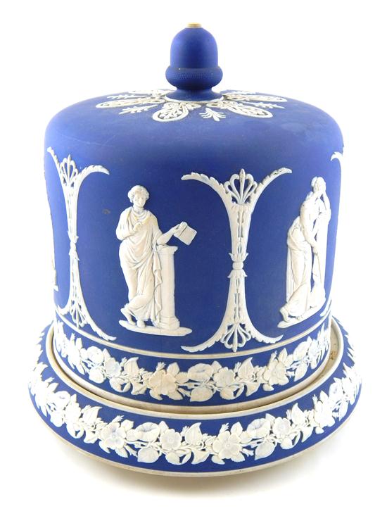 Appraisal: Wedgwood Jasparware style cheese dome on circular base dark blue