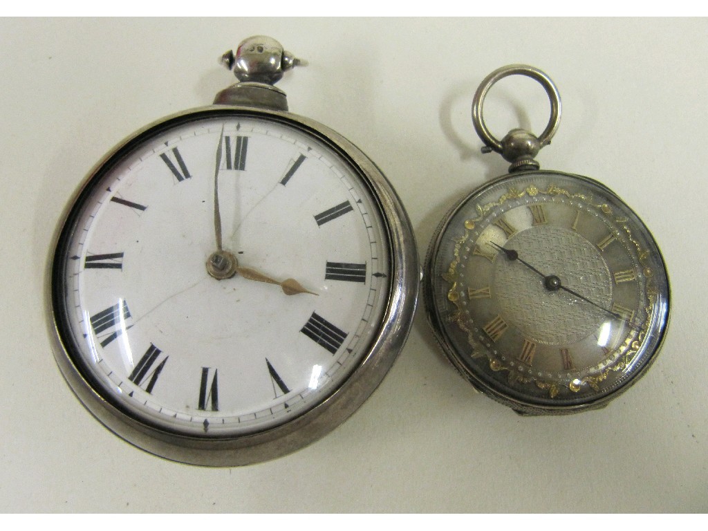 Appraisal: Silver pair cased pocket watch hallmarked London and a silver