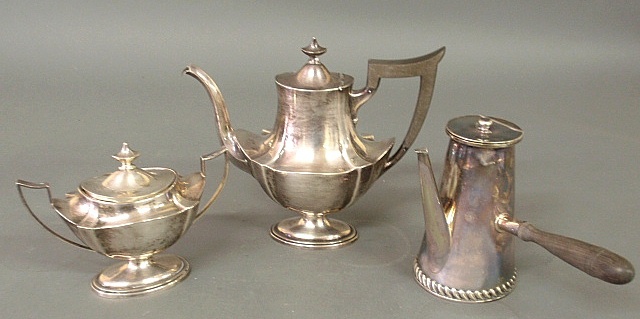 Appraisal: - Sterling silver coffeepot h and a covered sugar bowl