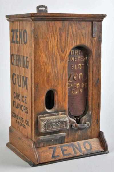 Appraisal: Wooden Zeno Gum Dispenser Description Working All original Condition Excellent