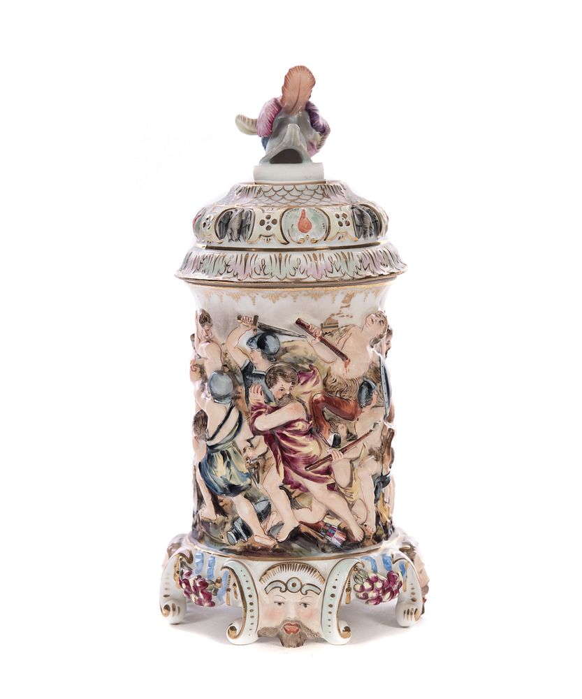 Appraisal: Early 's Figural Capodimonte stein Early 's Figural Capodimonte stein