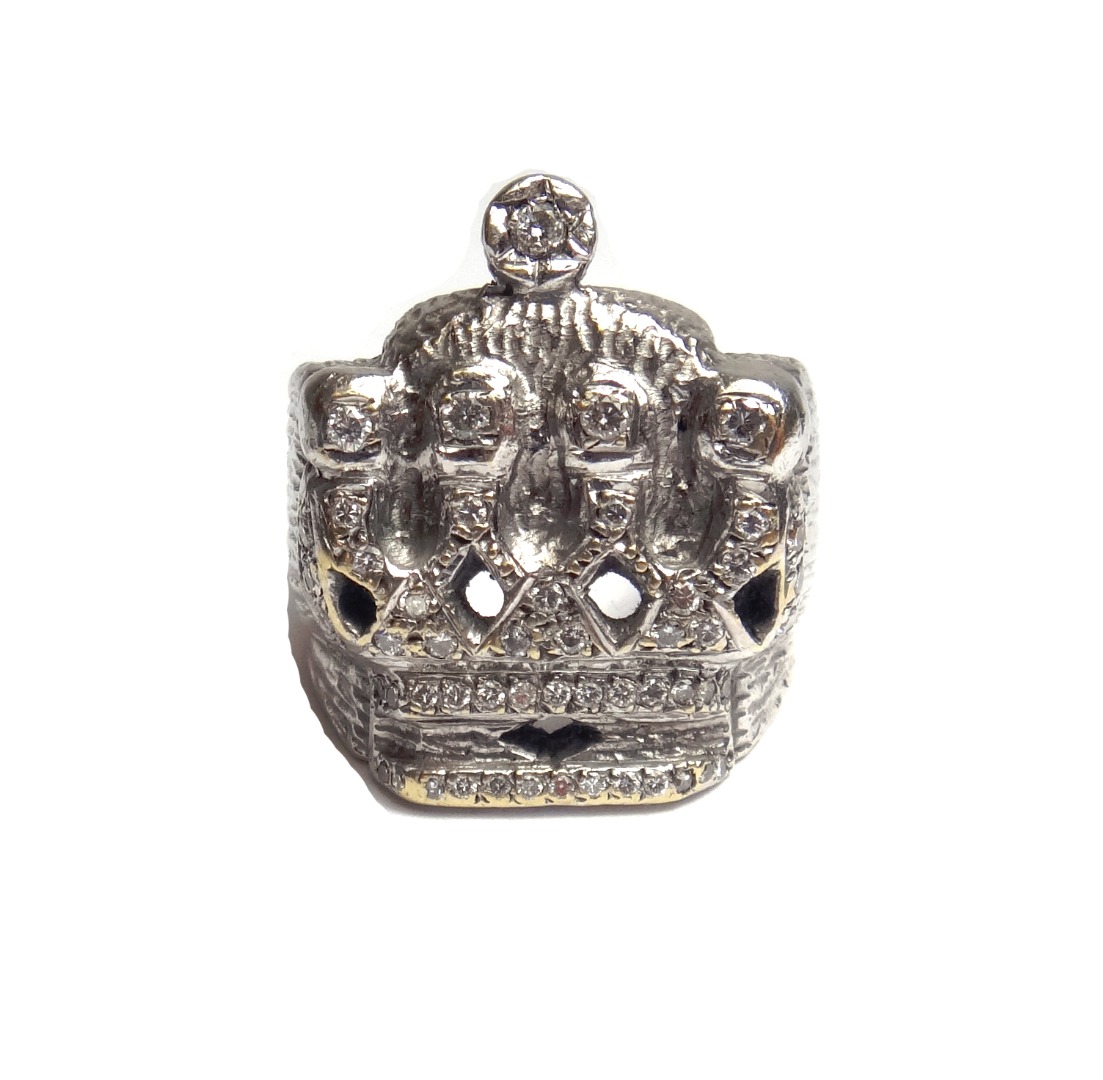 Appraisal: A diamond set ring designed as a stylised crown mounted