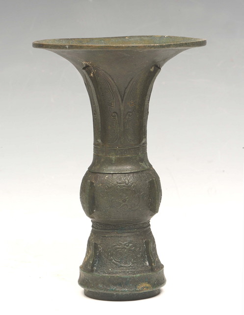 Appraisal: A CHINESE BRONZE KU FORM VASE th Century cm