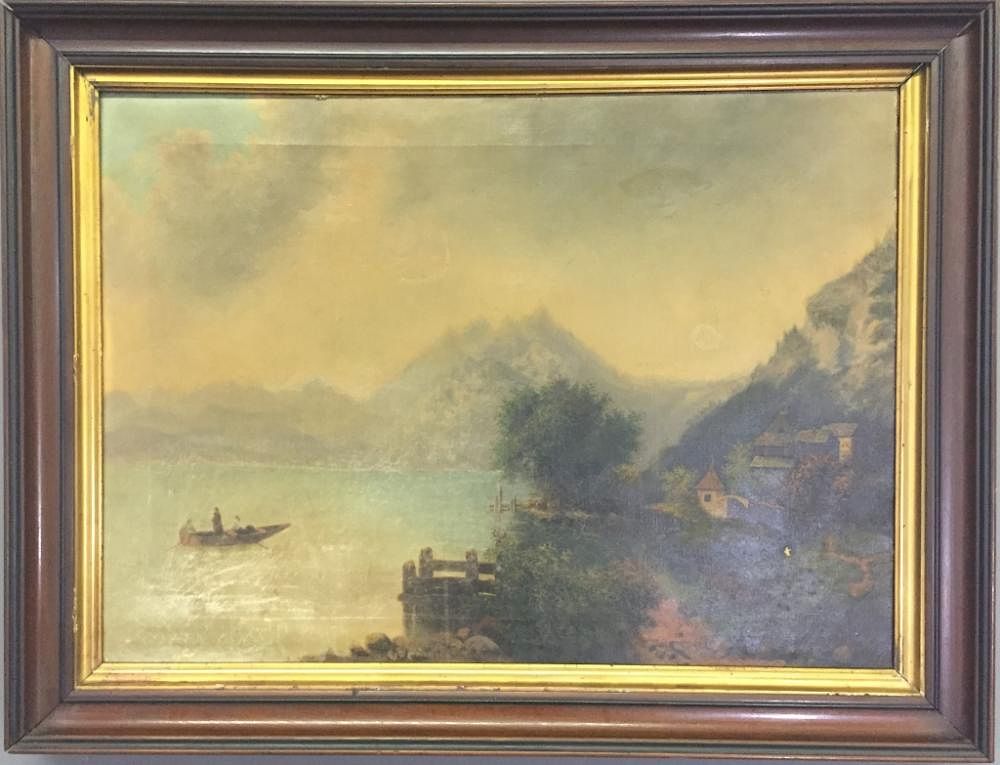 Appraisal: Oil on Canvas Hudson River School Painting Oil on canvas