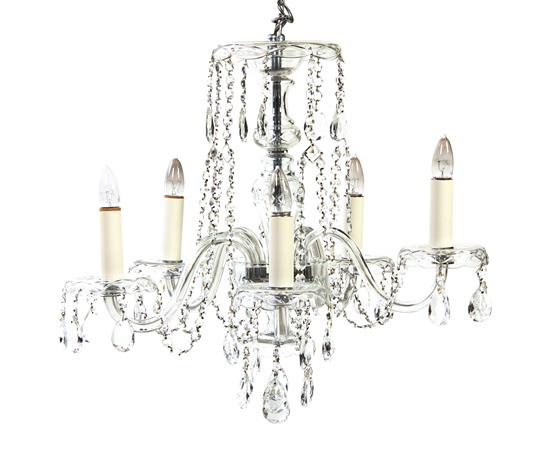 Appraisal: Sale Lot A Cut Glass Five-Light Chandelier having a baluster