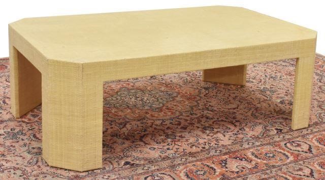 Appraisal: Contemporary coffee table in the manner of Karl Springer German-American