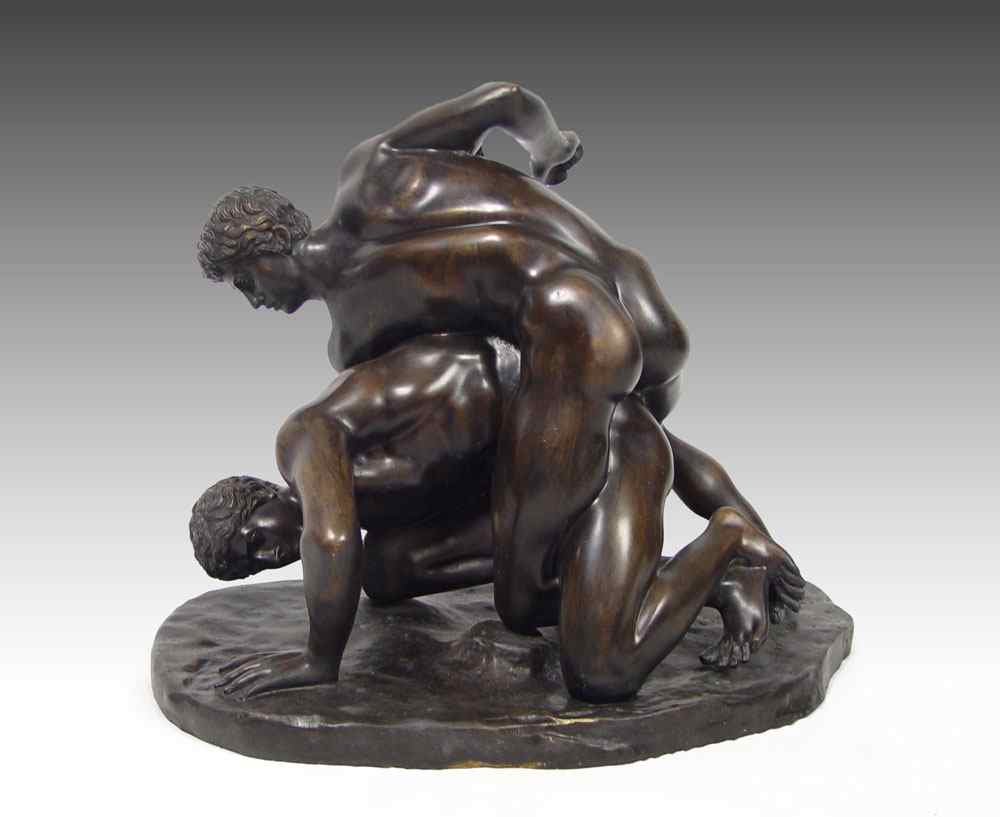 Appraisal: LARGE BRONZE AFTER ANTIQUE BRONZE OF WRESTLERS ''h x ''w