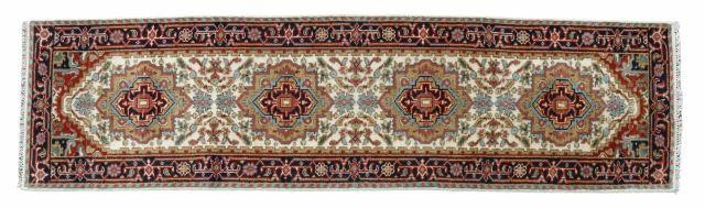 Appraisal: Hand-tied Persian Serapi runner approx ' l ' w