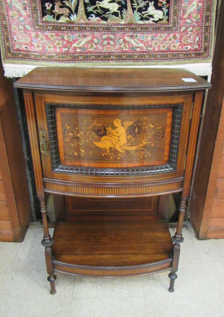 Appraisal: VICTORIAN EDWARDIAN INLAID ROSEWOOD MUSIC CABINET English late th early