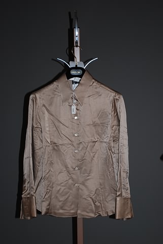 Appraisal: Giorgio Armani bronze silk long sleeve blouse with shirt collar