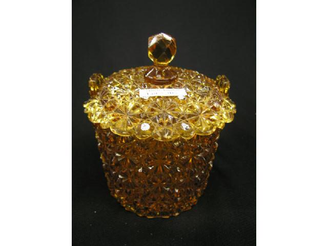 Appraisal: Victorian Amber Daisy Button Covered Jar by Hobbs Brockunier Co