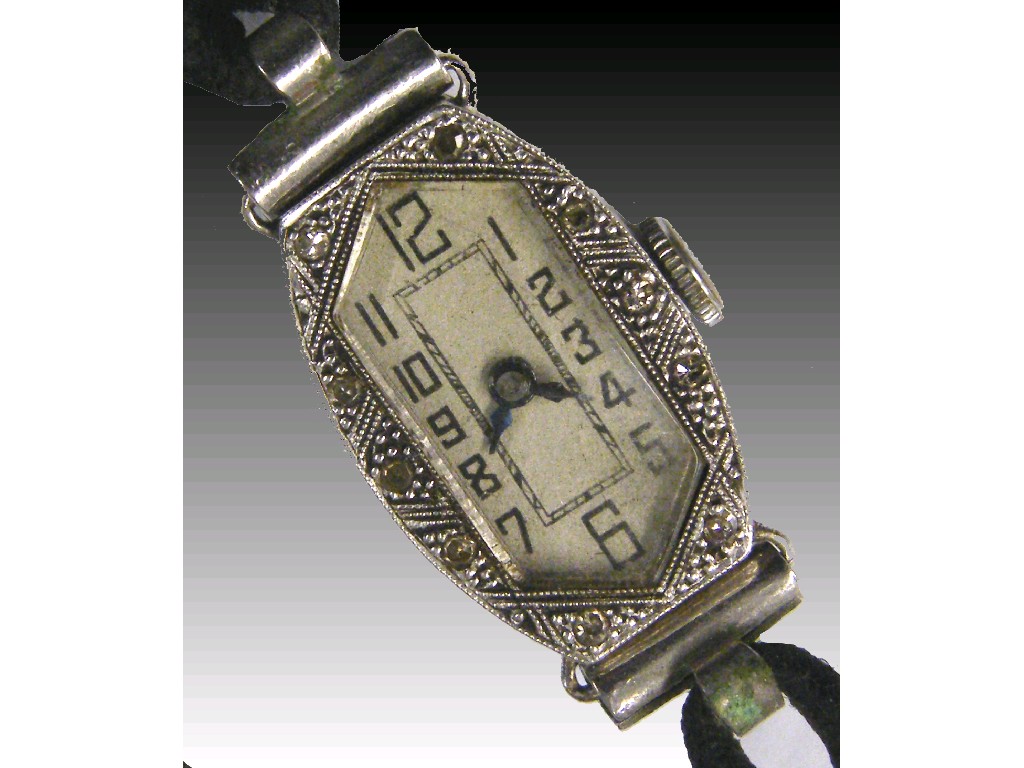 Appraisal: s platinum and ct white gold lady's cocktail watch the