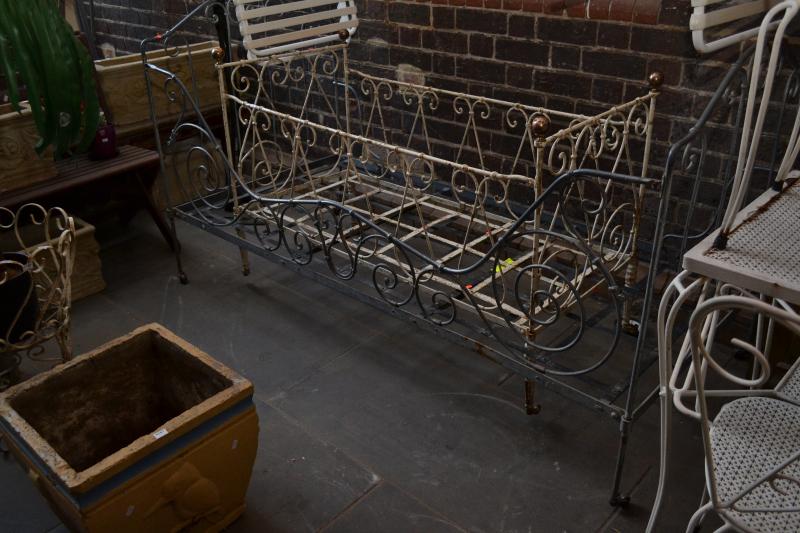 Appraisal: A VICTORIAN IRON SINGLE BED FRAME IN SILVER