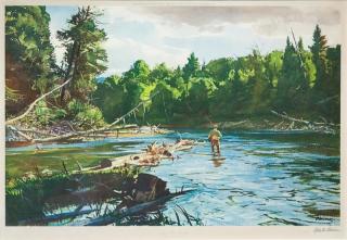 Appraisal: Ogden M Pleissner - June Trout Fishing signed Ogden M