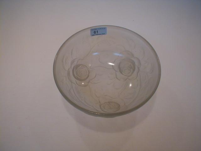 Appraisal: A Joblin 's press moulded frosted glass bowl moulded in