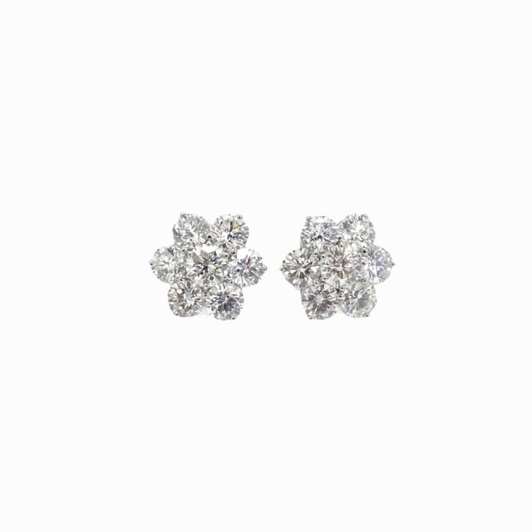 Appraisal: tcw Diamond Cluster Earrings Womens Diamond Earrings ct Total Karat