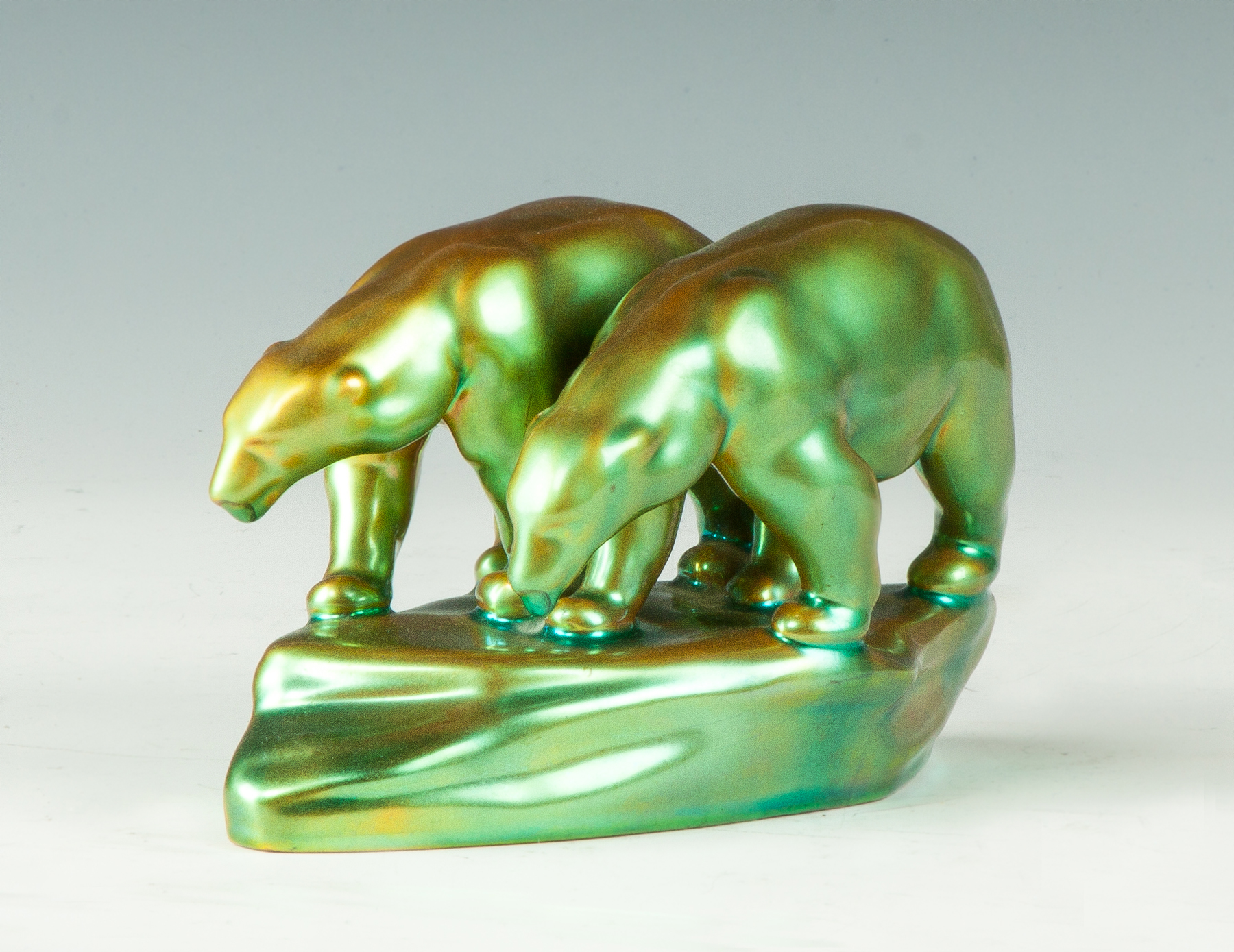 Appraisal: Zsolnay Glazed Pottery Polar Bears