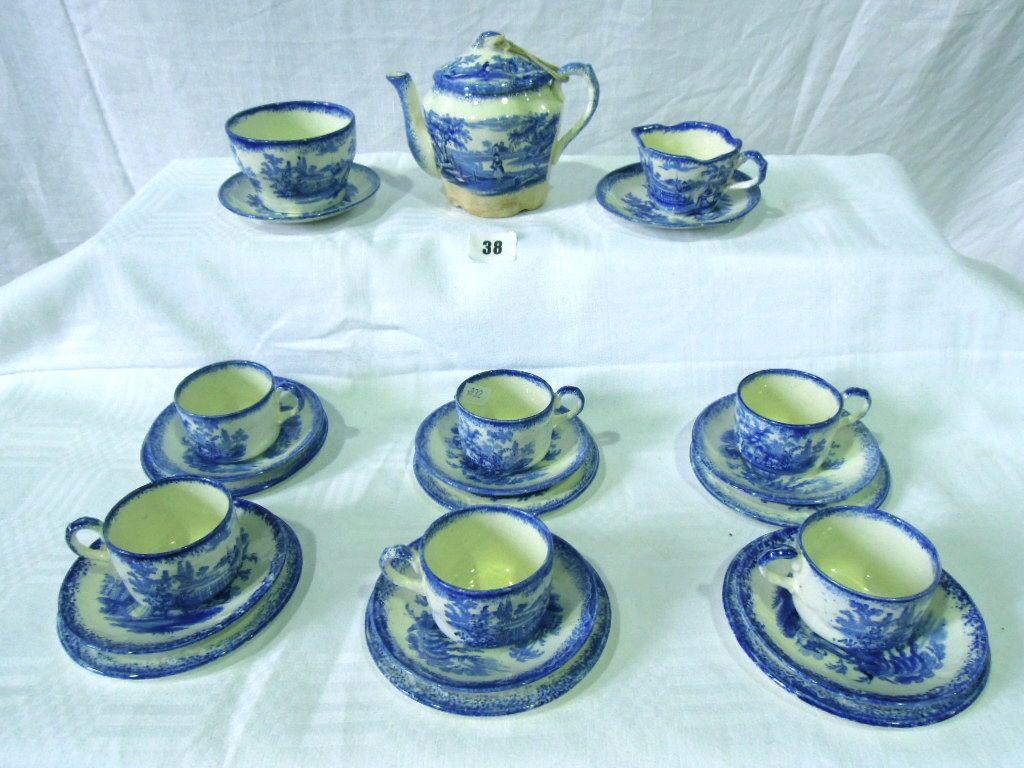 Appraisal: A Victorian blue and white six place child's miniature tea