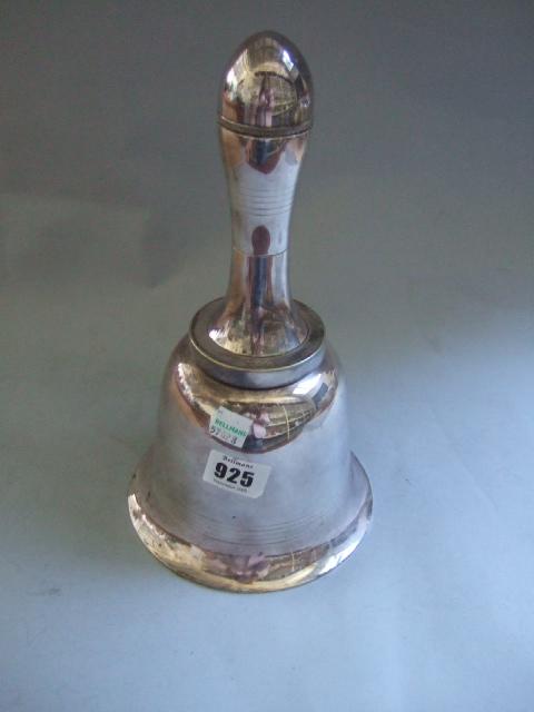 Appraisal: A plated handbell shaped cocktail shaker detailed Dunhill Made in