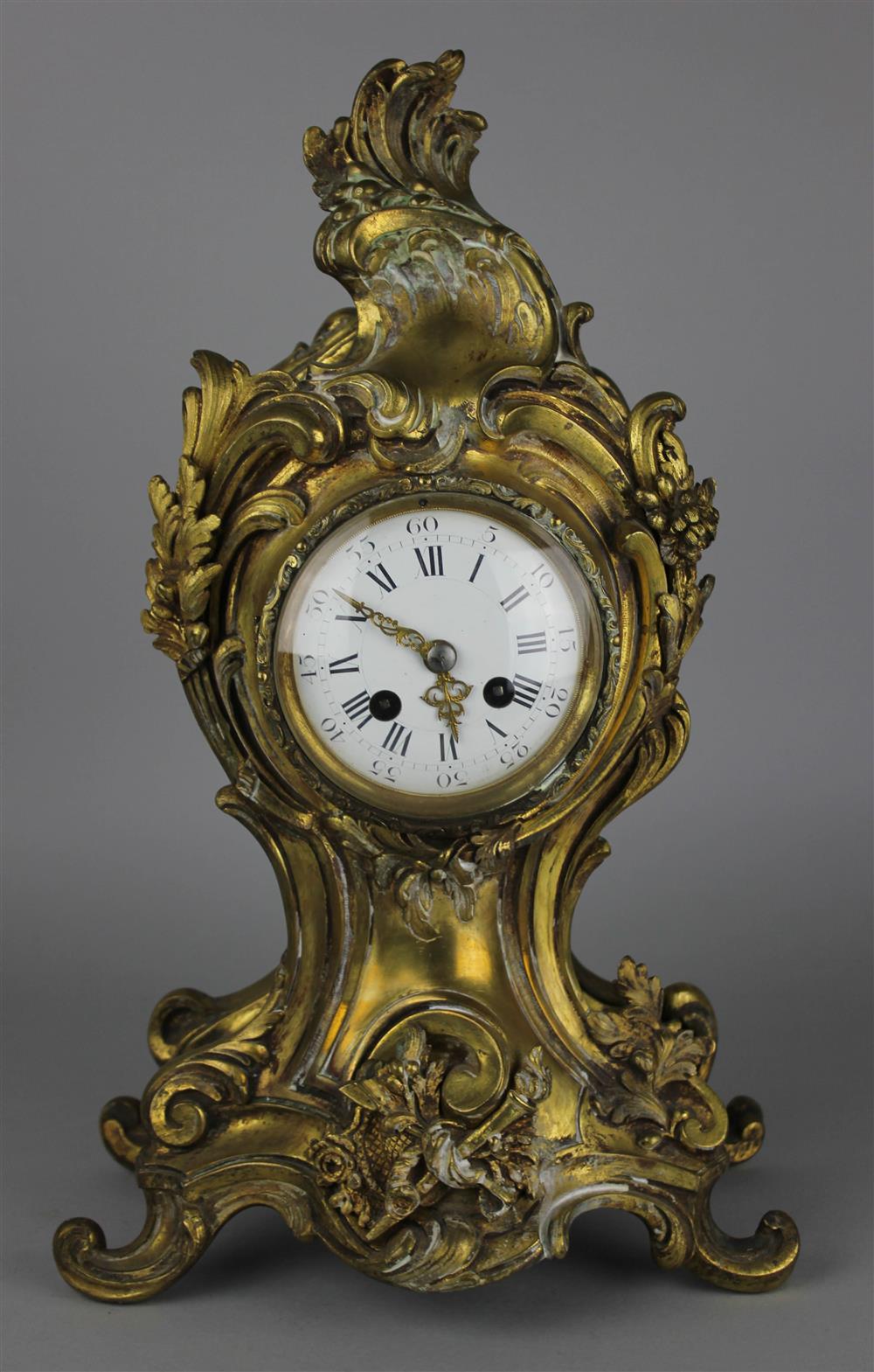 Appraisal: LOUIS XV STYLE ORMOLU MANTEL CLOCK A D Mougin circa