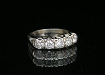 Appraisal: Diamond Band K white gold ring with prong set diamonds