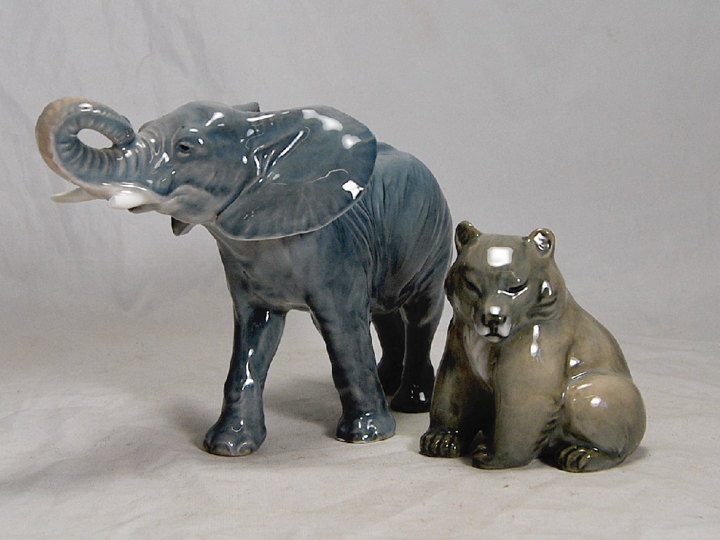 Appraisal: Two Royal Copenhagen models - an elephant no and bear