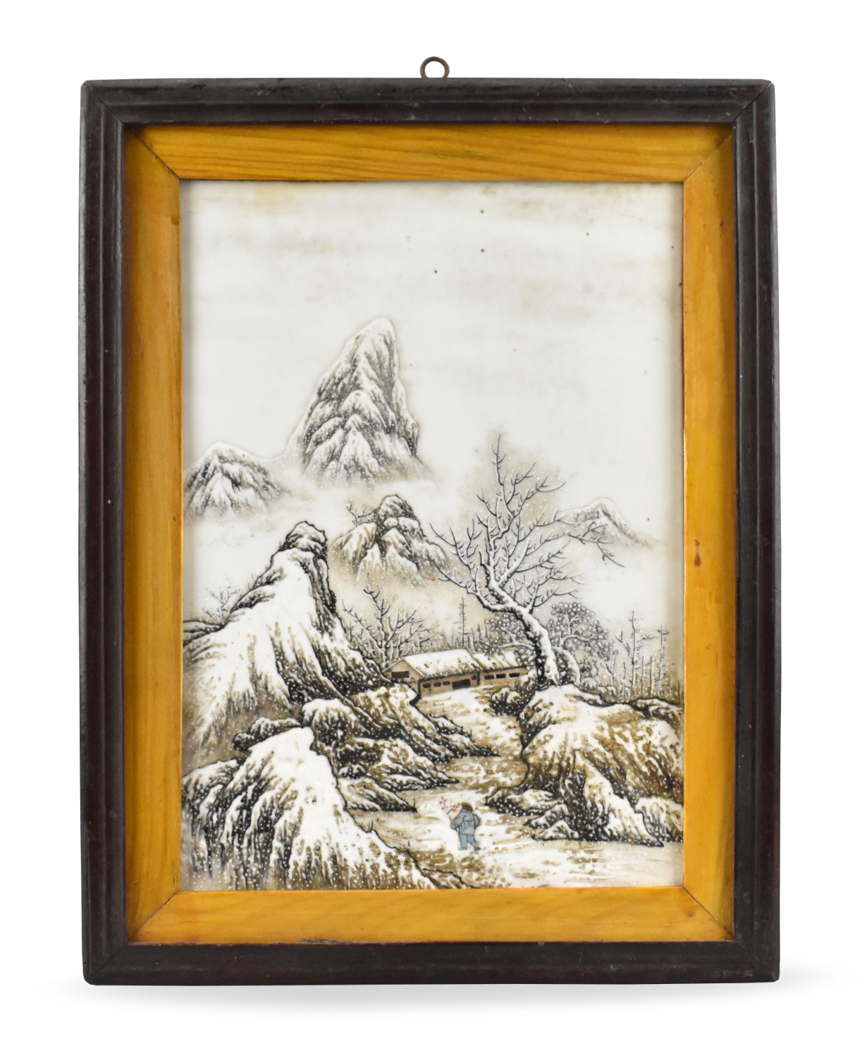 Appraisal: Chinese Republic Period porcelain plaque with a snowy mountain scene