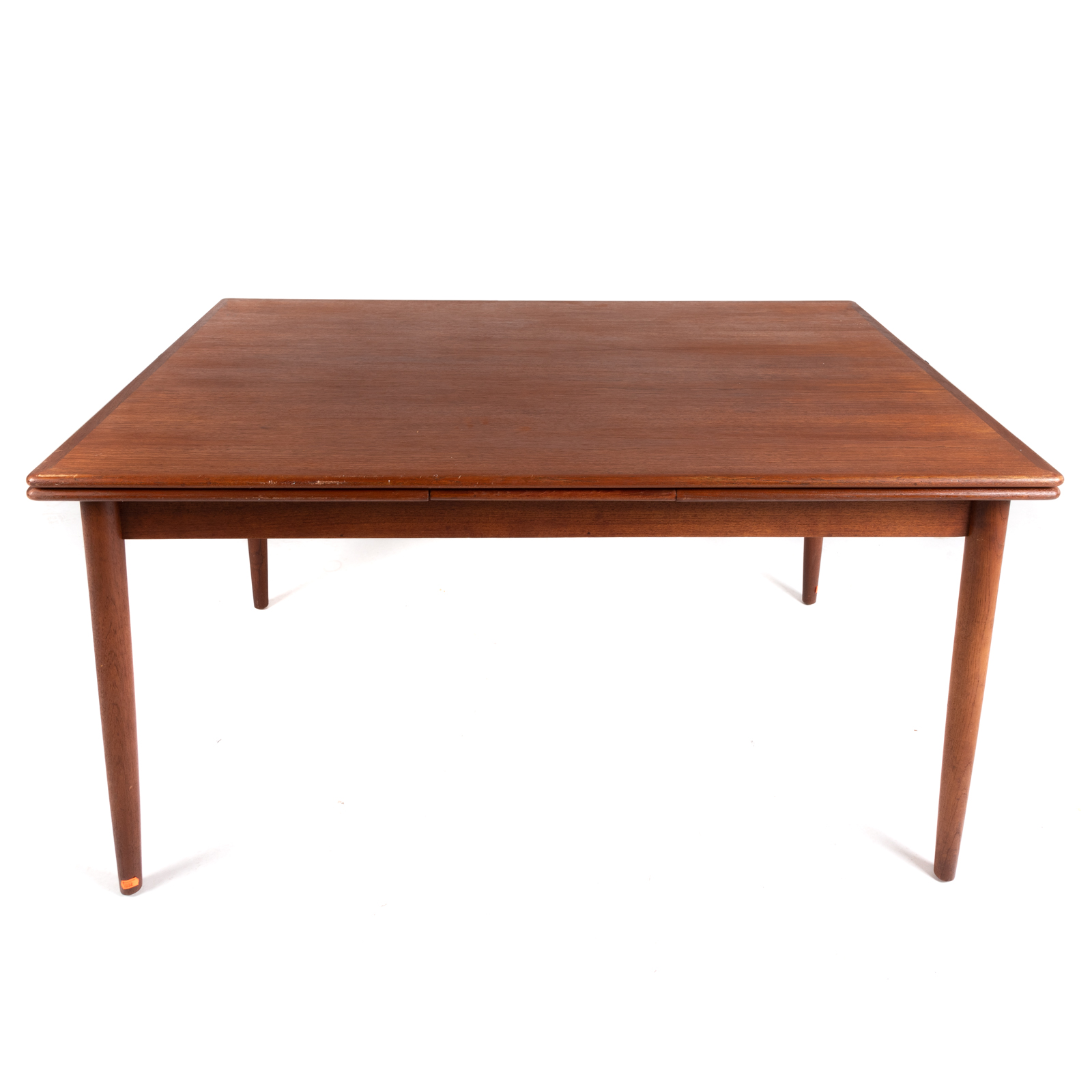 Appraisal: DANISH MODERN TEAK DRAW-LEAF DINING TABLE Mid-century teak table with