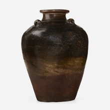 Appraisal: Chinese Monumental storage jar Song Dynastyglazed stoneware h dia in