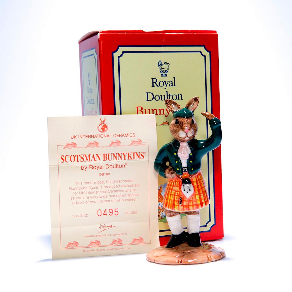 Appraisal: ROYAL DOULTON BUNNYKINS FIGURINE SCOTSMAN DB Special edition of figurines