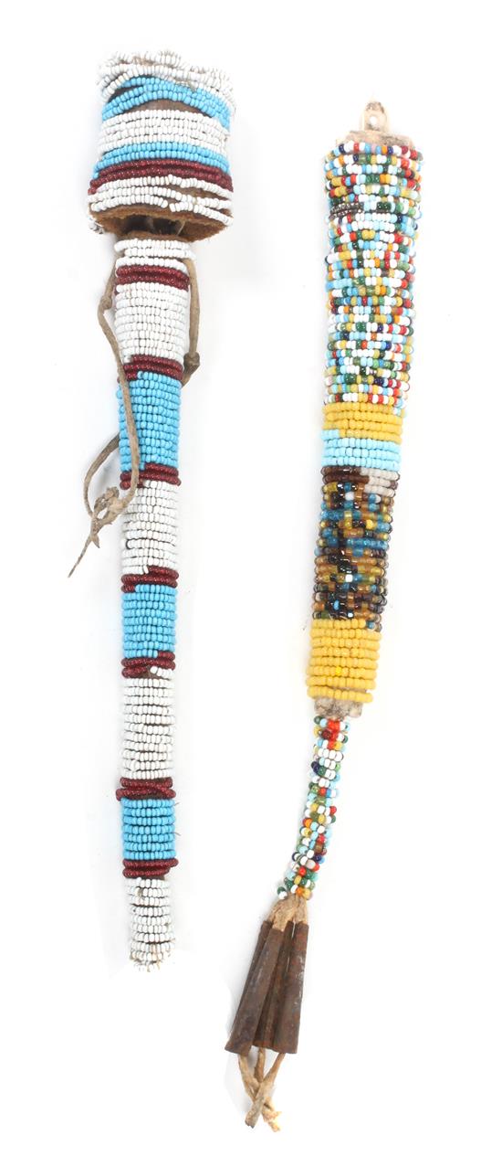 Appraisal: Sale Lot Two Sioux Beaded Awl Cases late th century