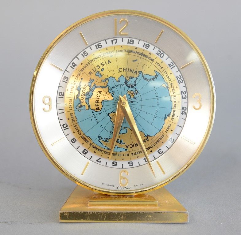 Appraisal: Cartier World time clock no movement by Concord Swiss 's