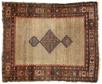 Appraisal: Hamadan rug serrated central diamond with pendants field with repeating