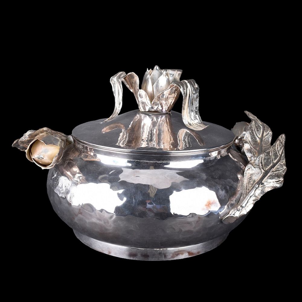 Appraisal: Large Franco Lagini Silver Plate Covered Tureen Large Franco Lagini