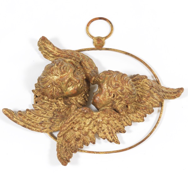 Appraisal: ITALIAN GILT CHERUBS x Decorative gilt finish ornament with pair