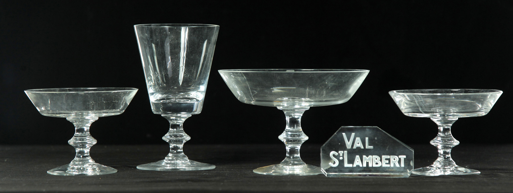 Appraisal: FIVE PIECES OF VAL ST LAMBERT CLEAR GLASS France nd