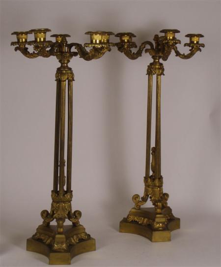 Appraisal: A pair of late th century candelabra In the Empire