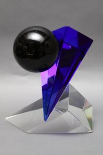 Appraisal: John Bingham British b - Bocce Laminated blue optical glass