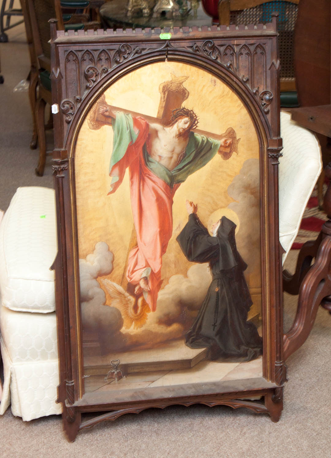 Appraisal: Saint Theresa's Vision of Christ oil on board