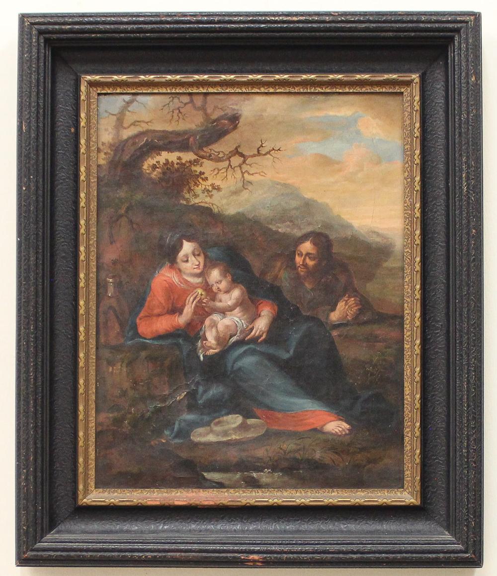 Appraisal: HOLY FAMILY OIL ON CANVAS late th early th century