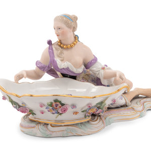 Appraisal: A Meissen Porcelain Sweetmeat Dish th th Century depicting a