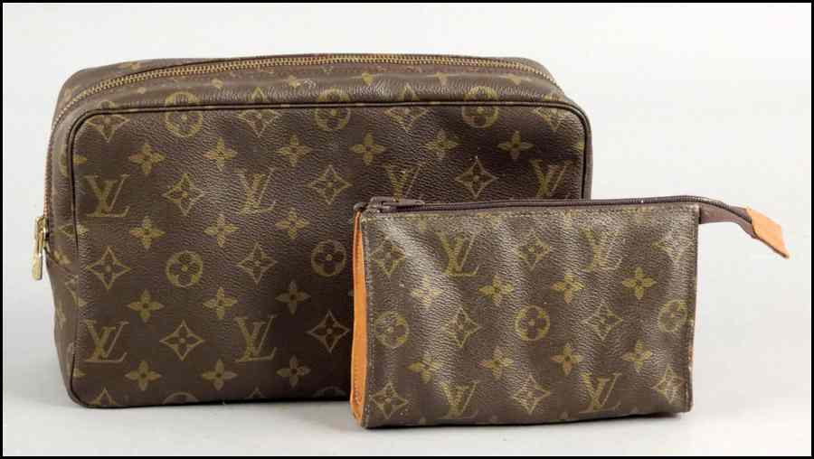 Appraisal: LOUIS VUITTON MONOGRAMMED CANVAS AND LEATHER TRAVEL CASE Together with