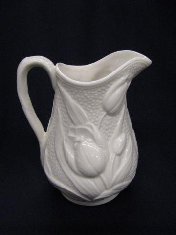 Appraisal: Boehm Porcelain Tulip Pitcher rare raised floral photoed on page