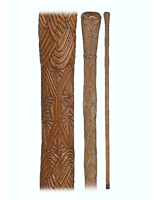 Appraisal: Polynesian Maori Cane Exclusive on Bidsquare Polynesian Maori Cane-Ca -Fashioned